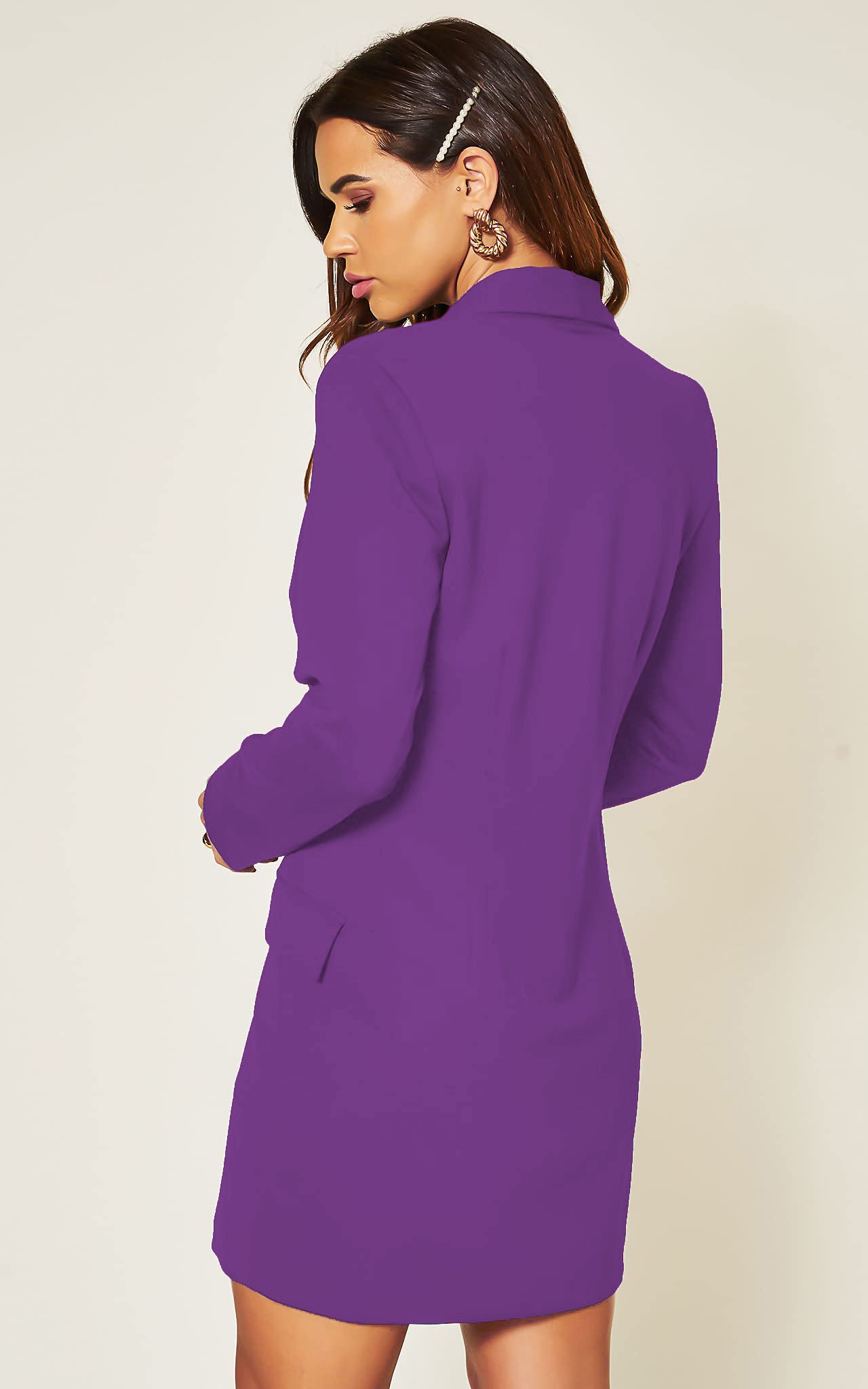 Blazer dress purple best sale