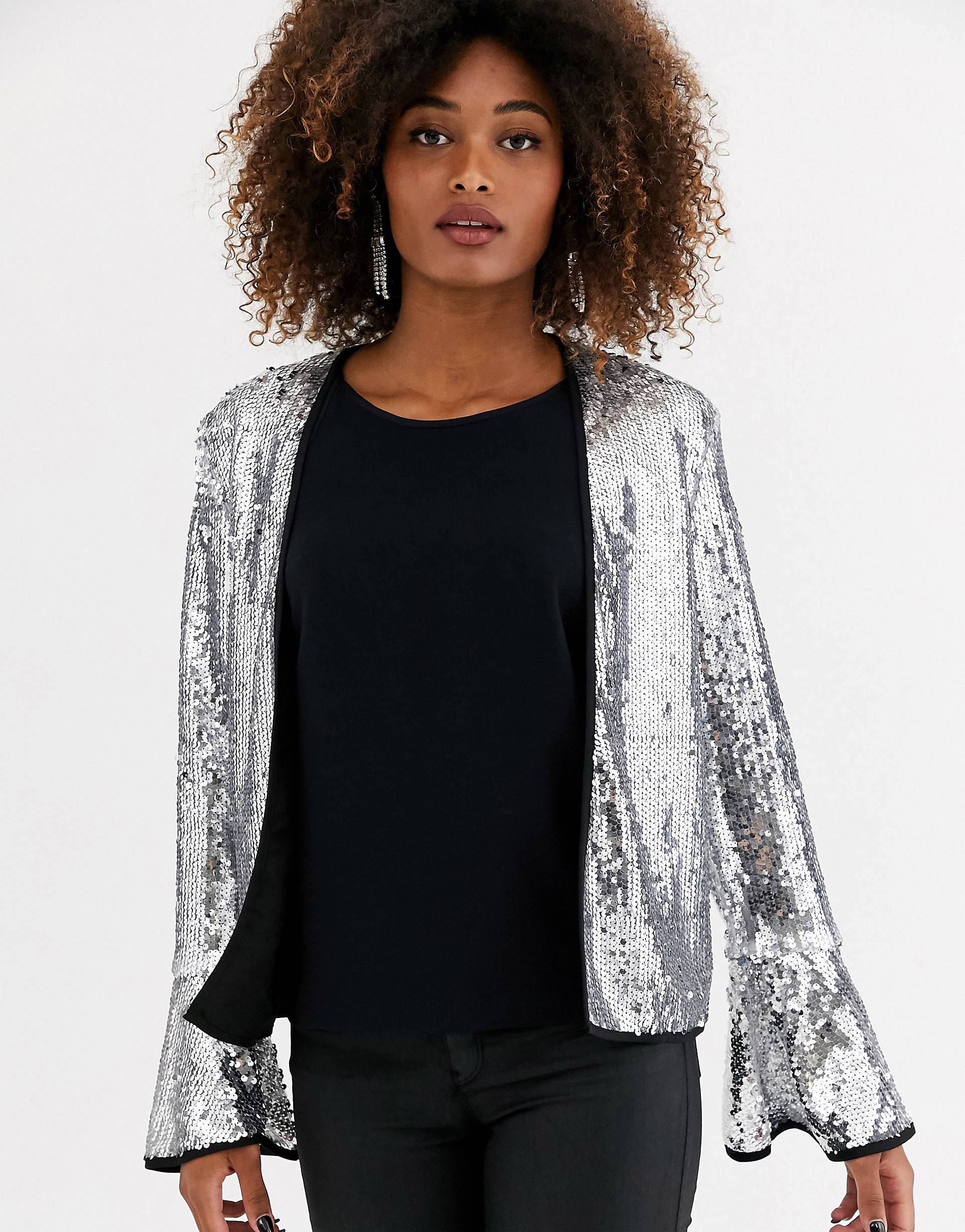 Silver deals sequin bolero